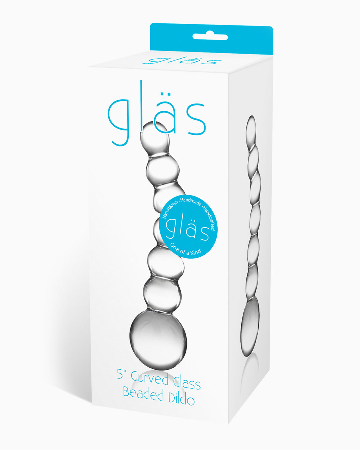 Glas Curved Glass Beaded Dildo, 5 Inches