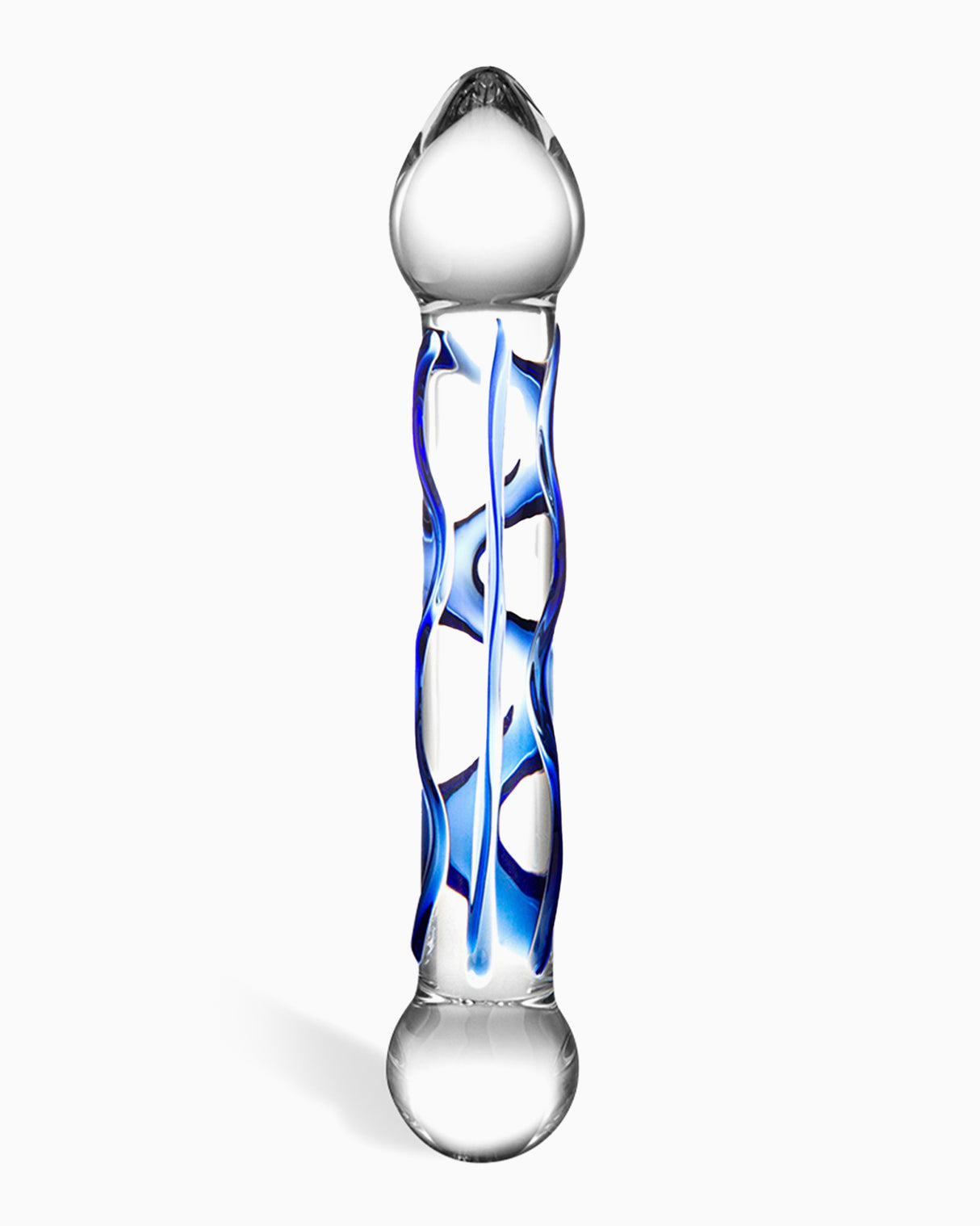 Glas Full Tip Textured Glass Dildo, 6.5 Inches