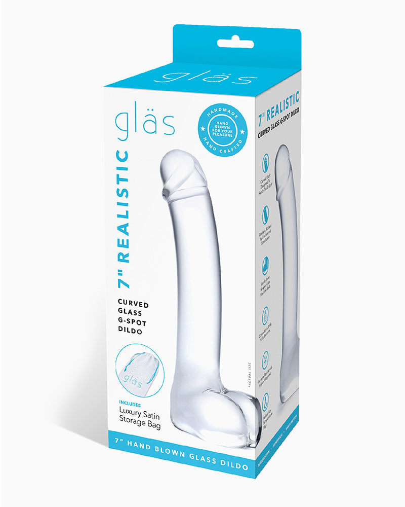 Glas Curved Glass G-Spot Dildo, 7 Inches