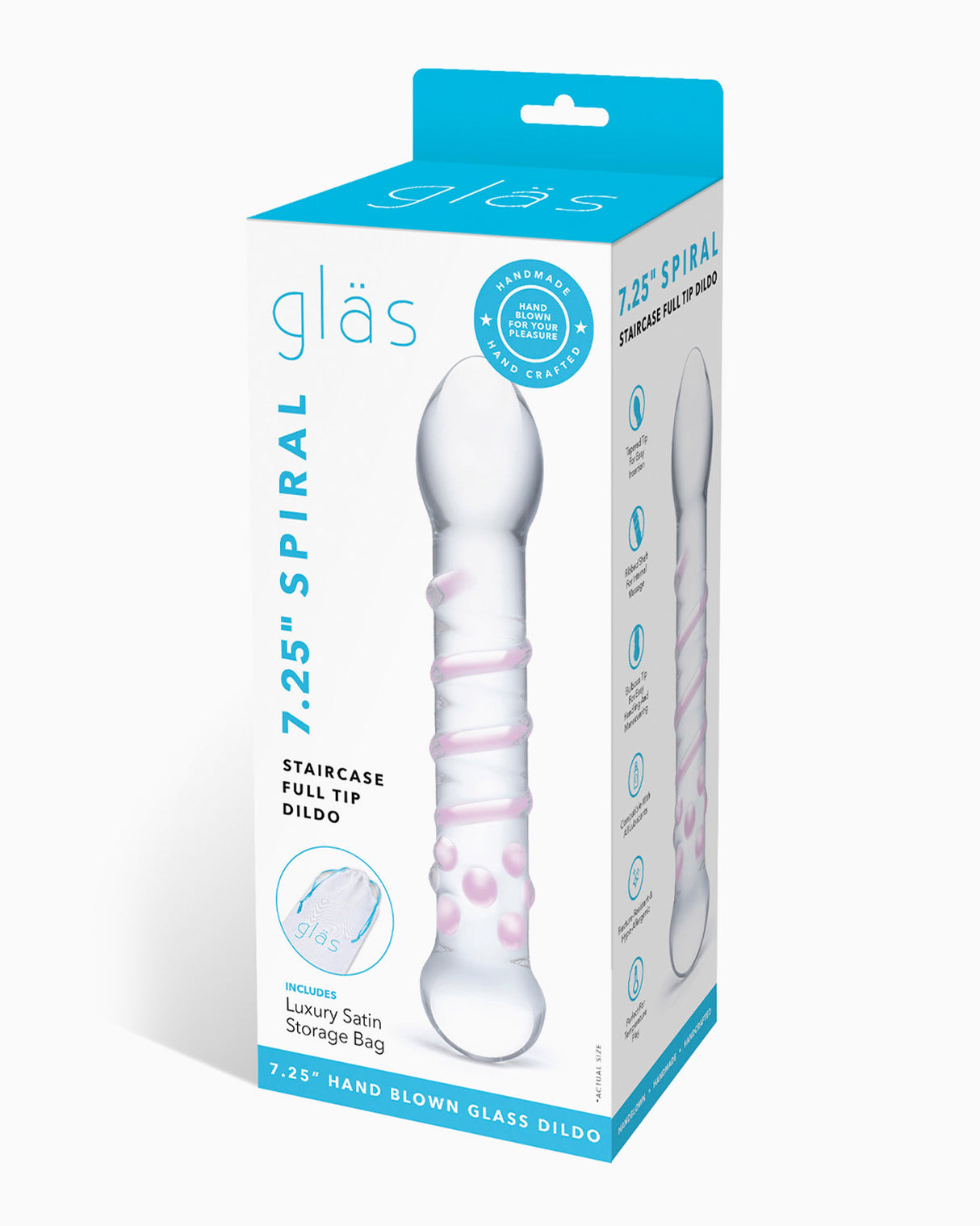 Glas Spiral Staircase Full Tip Glass Dildo, 7 Inches