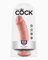 King Cock Ultra Realistic Girthy Suction Cup Dildo, 8 Inches