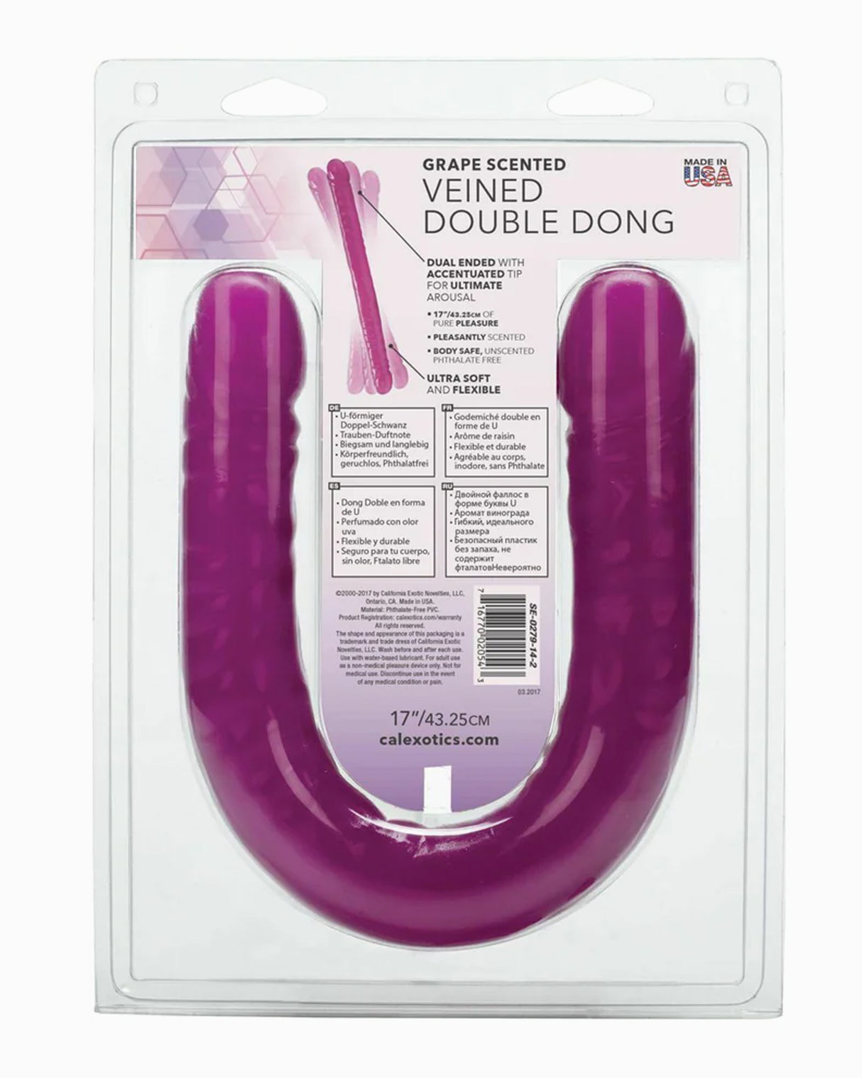 Calexotics Grape Scented Double Ended Dildo, 17 Inches