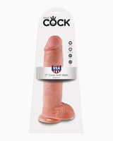 King Cock Ultra Realistic Suction Cup Dildo with Balls, 11 Inches