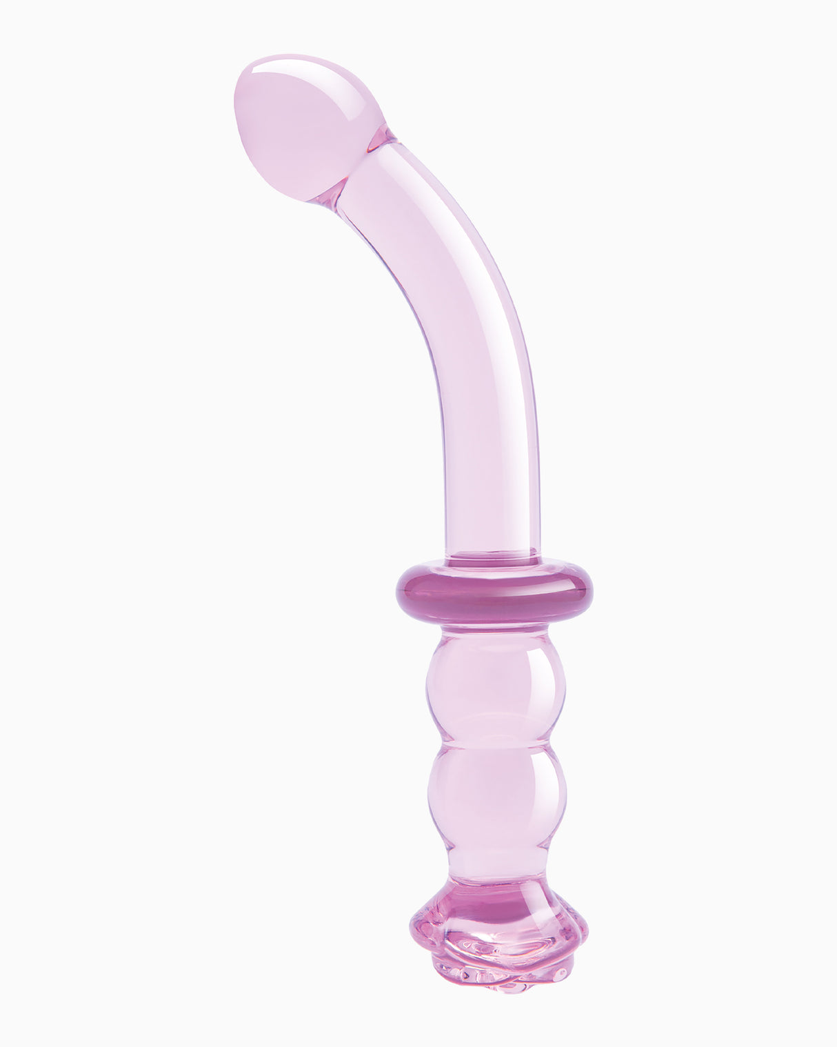 Dream Toys Glaze Rosebud G-Spot Glass Dildo, 8 Inches