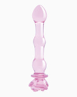 Dream Toys Glaze Beaded Rosebud Glass Dildo, 8 Inches