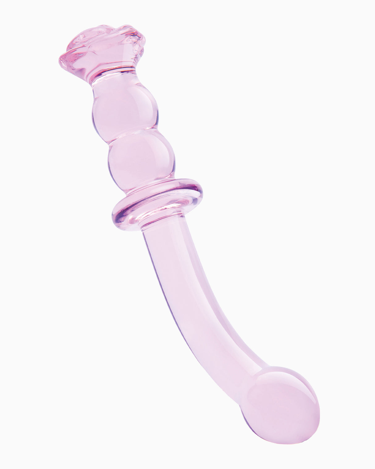 Dream Toys Glaze Rosebud G-Spot Glass Dildo, 8 Inches