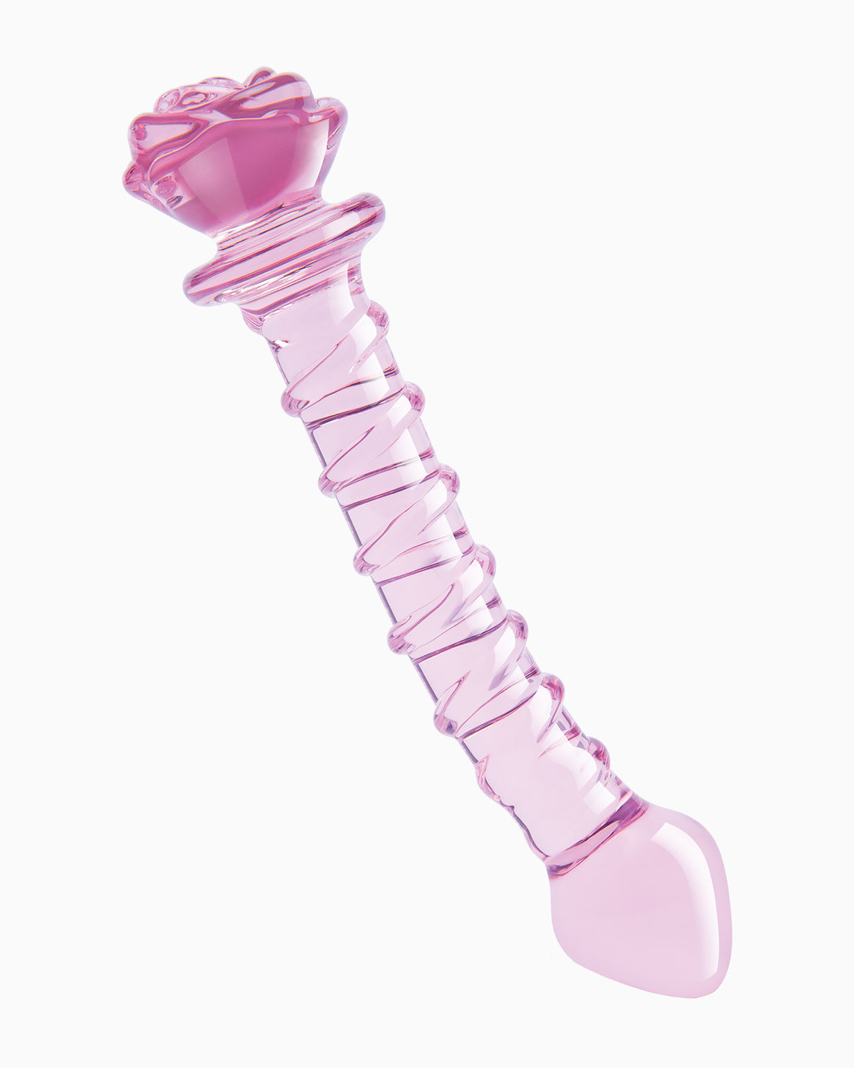 Dream Toys Glaze Spiral Rosebud G-Spot Glass Dildo, 9 Inches