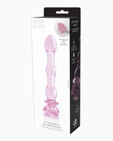 Dream Toys Glaze Beaded Rosebud Glass Dildo, 8 Inches