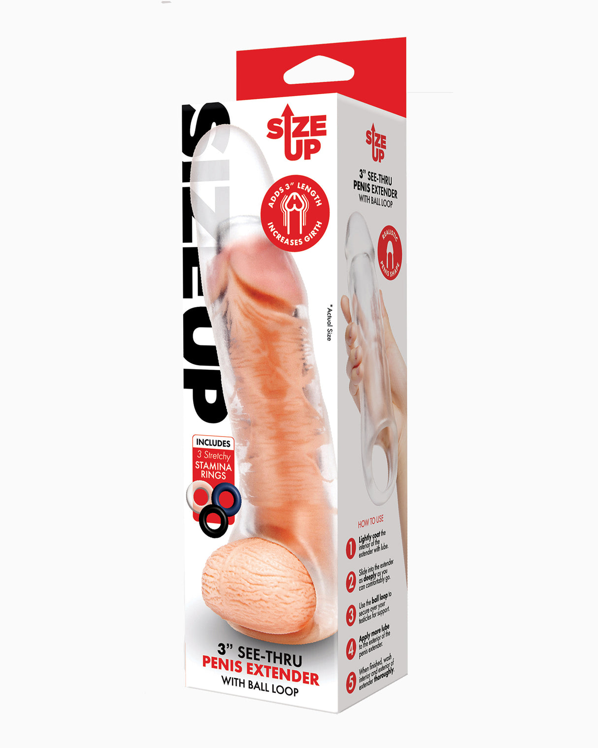 Size-Up Extra Girthy Penis Extender With Ball Loop