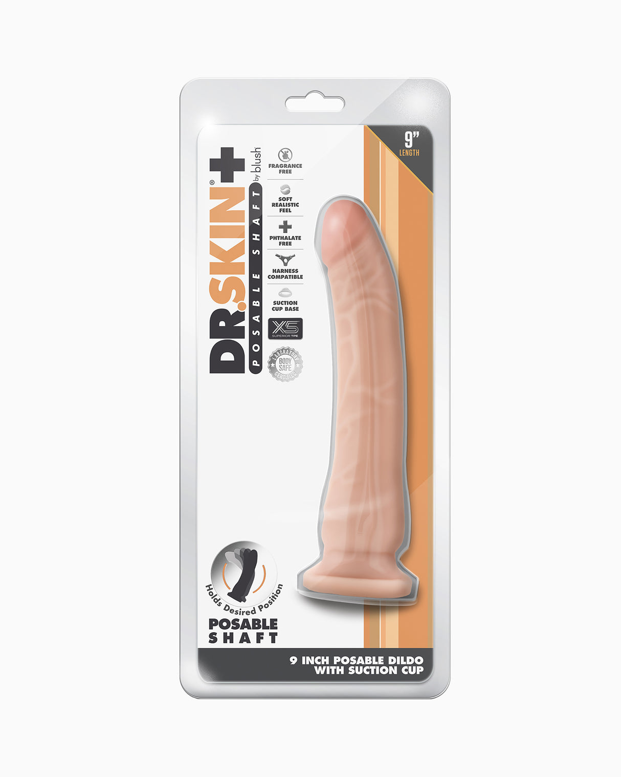 Dr.Skin Posable Dildo, 9 Inches