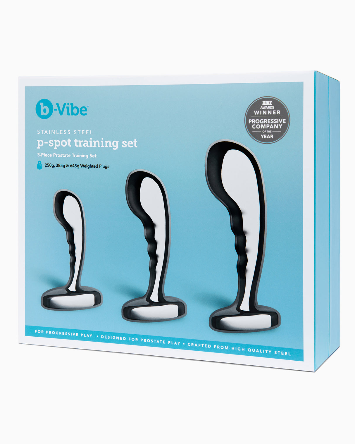 B-Vibe Stainless Steel P-Spot Training Set