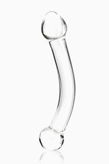 Glas Curved G-Spot Stimulator Glass Dildo, 7 Inches